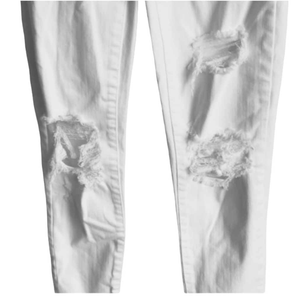 AMERICAN EAGLE Raw Hem Distressed Next Level Stretch HI- Rise Jeggings BNWOT - Picture 2 of 5